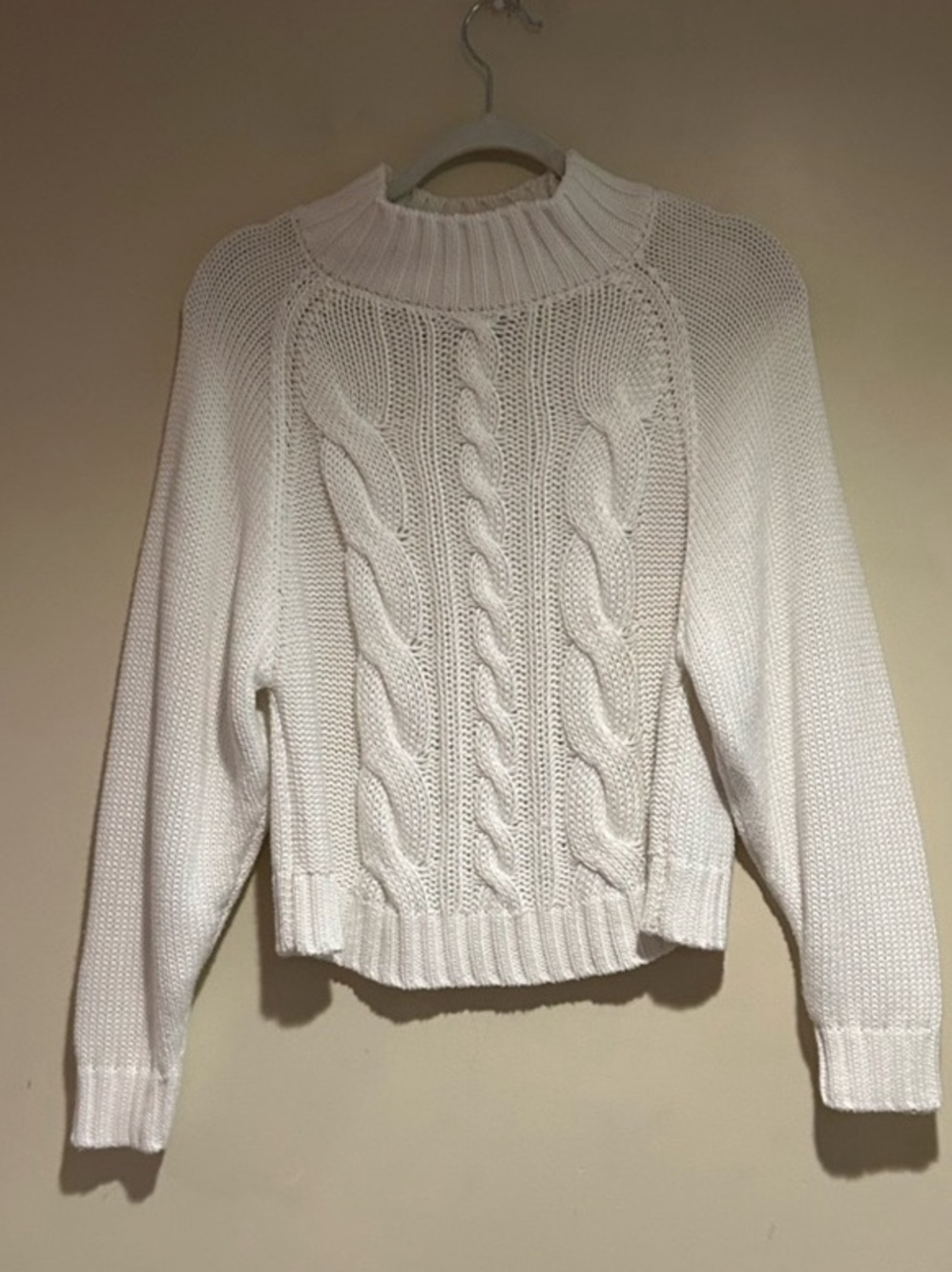 Elie Elie Tahari Cream Cable Knit Sweater Sz Sm